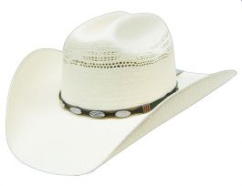 Modestone Unisex Traditional Straw Cowboy Hat Sheriff Star Hatband Black 