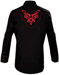 Modestone Men's Embroidered Filigree Long Sleeved Fitted Western Shirt ...