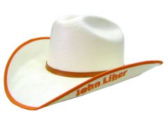 Modestone Straw Bangora Embroidered John Liher Cowboy Hat 61 White