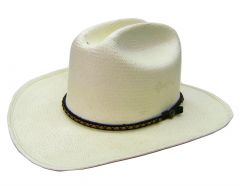 Modestone Straw Bangora Decorative Hatband Cowboy Hat 7 White