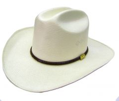 Modestone Straw Bangora Native Fabric Bronco Concho Cowboy Hat 57 White