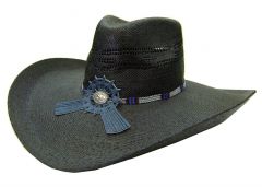 Modestone Large Brim Breezer Starburst Hatband Cowboy Hat S Black