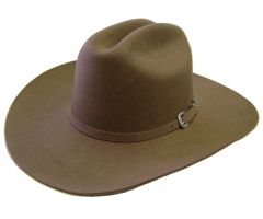 Modestone Men's Cattleman Wool Felt 3 Pcs Belt Buckle Hatband Cowboy Hat 58 Brown