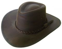 Modestone Men's Covver Concho Hatband Oiled Leather Cowboy Hat L Brown