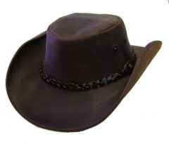 Modestone Men's Braided Hatband Leather Cowboy Hat L Brown