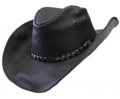 Modestone Men's Braided Hatband Leather Cowboy Hat L Black