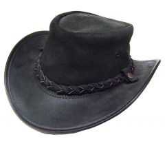 Modestone Unisex BC Hat Drover Australian Leather Cowboy Hat Black