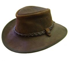 Modestone Men's Short Brim Foldable Factory Bc Hat Changeable Braided Hatband Australian Leather Cowboy Hat Xl Brown