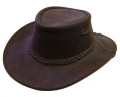 Modestone Men's Braided Hatband Chinstring Lacing On Crown Leather Cowboy Hat S Brown