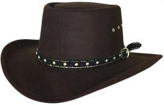 Modestone Kids Gambler Faux Felt Cowboy Hat Brown ''Sizes For Small Heads''