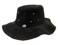 Modestone Men's Floppy Suede Metal Studs Braided Hatband Cowboy Hat