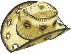 Modestone Men's Straw Cowboy Hat Tan