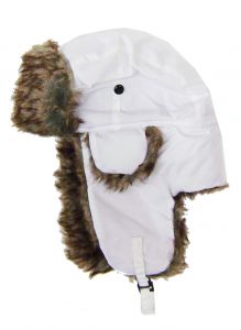 Modestone Warm Trapper Bomber Hat Faux Fur Trim o/s White