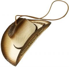 Modestone Branded Small Straw Pet Hat Elastic String Brown