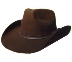 Modestone Covver Unisex Wool Felt Leather Hatband Cowboy Hat 59 Brown
