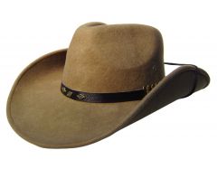 Modestone Covver Unisex Wool Felt Leather Hatband Cowboy Hat 58 Brown
