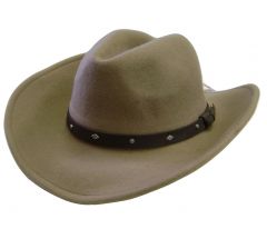 Modestone Men's Wool Felt Concho Hatband Cowboy Hat Xl Beige
