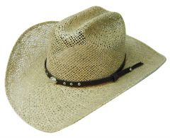 Modestone Cattleman Straw Breezer Cowboy Hat Size:56 Beige
