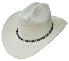 Modestone Cattleman Straw Breezer Cowboy Hat Size:Medium White