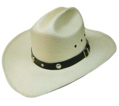Modestone Cattleman Straw Cowboy Hat Size:56 White