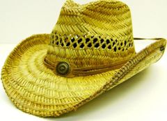 Modestone Men's Straw Cowboy Hat Beige