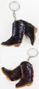 Modestone Leather Cowboy Boot Key Holder 3" Brown or Black