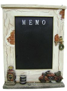 Modestone 11`` X 14`` Decorative Chalk Memo Board Gas Station and Motorcycle