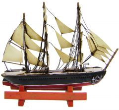 Modestone 16" X 14" Antiqued Metal Decorative Sailboat & Wood Base