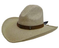 Modestone Men's Large Brim Straw Cowboy Hat Tan