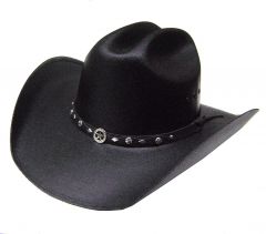 Modestone Unisex Traditional Straw Cowboy Hat Sheriff Star Hatband black