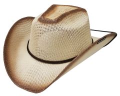 Modestone Kids Straw Cowboy Hat Chinstring ''Sizes For Small Heads'' Beige