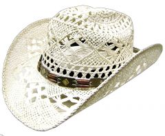 Modestone Women's Cool Summery Straw Hat White