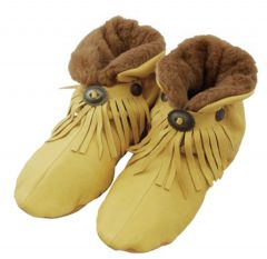 Modestone Men`s Native Dancer Genuine Deerskin Moccassins M Tan