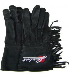 Modestone Men's Lambert Buckskin Motorcycle Riding Gloves Fringed Embroidered L