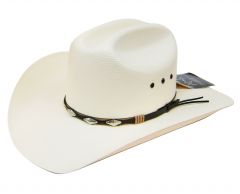 Modestone 100X Traditional Bangora Rodeo Straw Cowboy Hat White