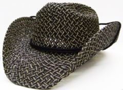 Modestone Men's Straw Cowboy Hat O/S 2 Tone Yellow