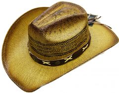 Modestone Men's Straw Cowboy Hat Tan