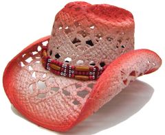 Modestone Women's Straw Cowboy Hat Orange