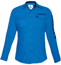 Modestone Men's Embroidered Ranger's Fitted Western Shirt Blue