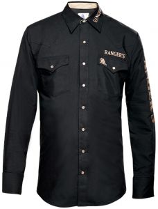 Modestone Men's Embroidered Ranger's Fitted Western Shirt Black