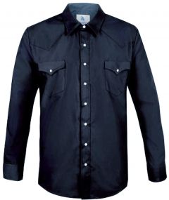 Modestone Men's Fitted Western Shirt Navy Blue