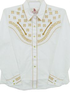 Modestone Women's Embroidered Long Sleeved Shirt Embroidered White