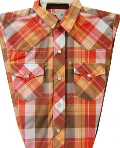 Modestone Boy`s Checked Long Sleeve Shirt Orange