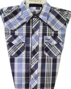 Modestone Boy`s Checked Long Sleeve Shirt Blue