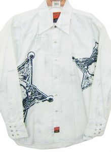 Modestone Men's Long Sleeve Shirt Sheriff Star S White
