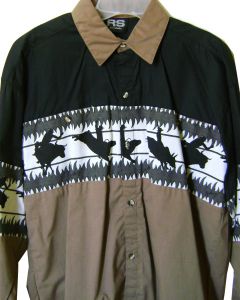 Modestone Men's Long Sleeve Shirt Bull Rider S Beige