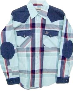 Modestone Men's Long Sleeve Fitted Western Shirt Checked 42 Multi Colored