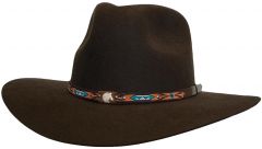 Modestone Traditional High Quality Genuine Wool Felt Cowboy Hat 2X Brown