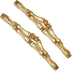 Modestone Women Fashion 2 X Metal Boot Anklet Chain Bracelet Squeeze Adjustable