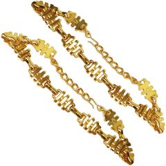 Modestone Women Fashion 2 X Metal Boot Anklet Chain Bracelet Honey Adjustable
